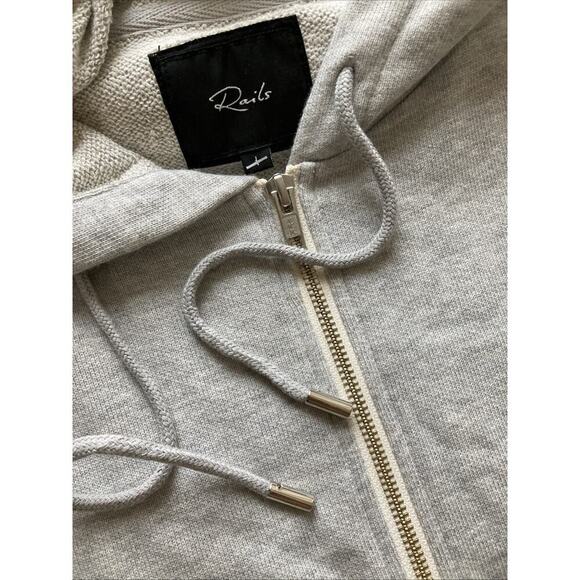 RAILS Women’s Nicola Hooded Romper Sz L Jumpsuit Heather Gray Zip 4” Inseam - Picture 6 of 10